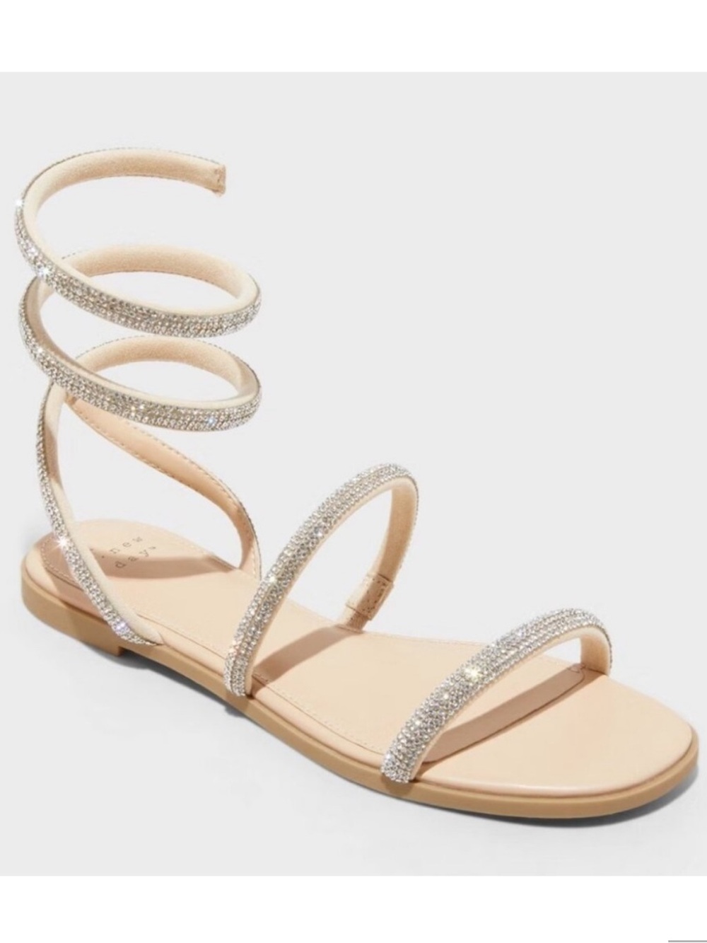 A new day silver Althea ankle wrap embellished sandals